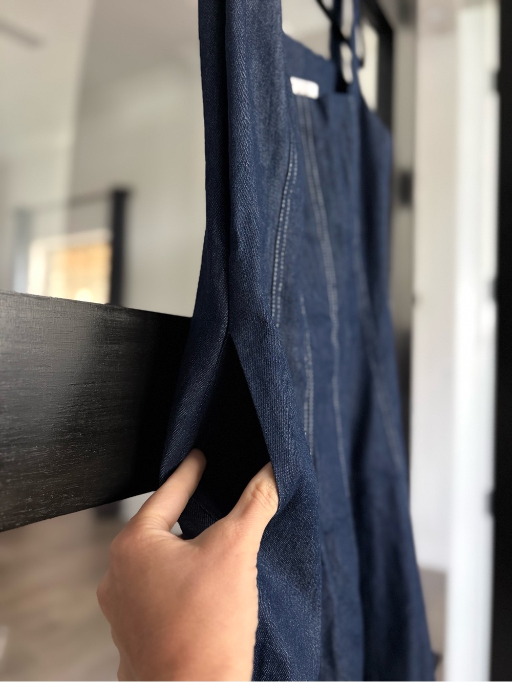 Petal & Pup Callum Denim Midi Dress Blue A-Line Pockets Contrast Stitch Medium - Picture 10 of 14